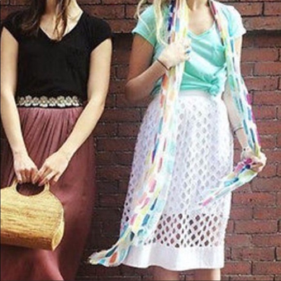 New sz 4 Anthropologie Eclipsed Eyelet skirt - Picture 4 of 8